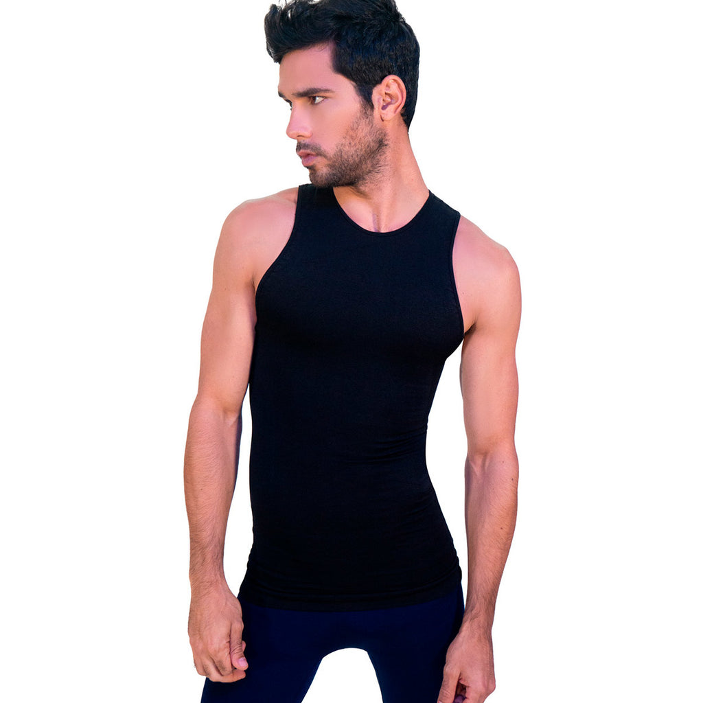 Camiseta faja para hombre cuello redondo sin mangas | M4004