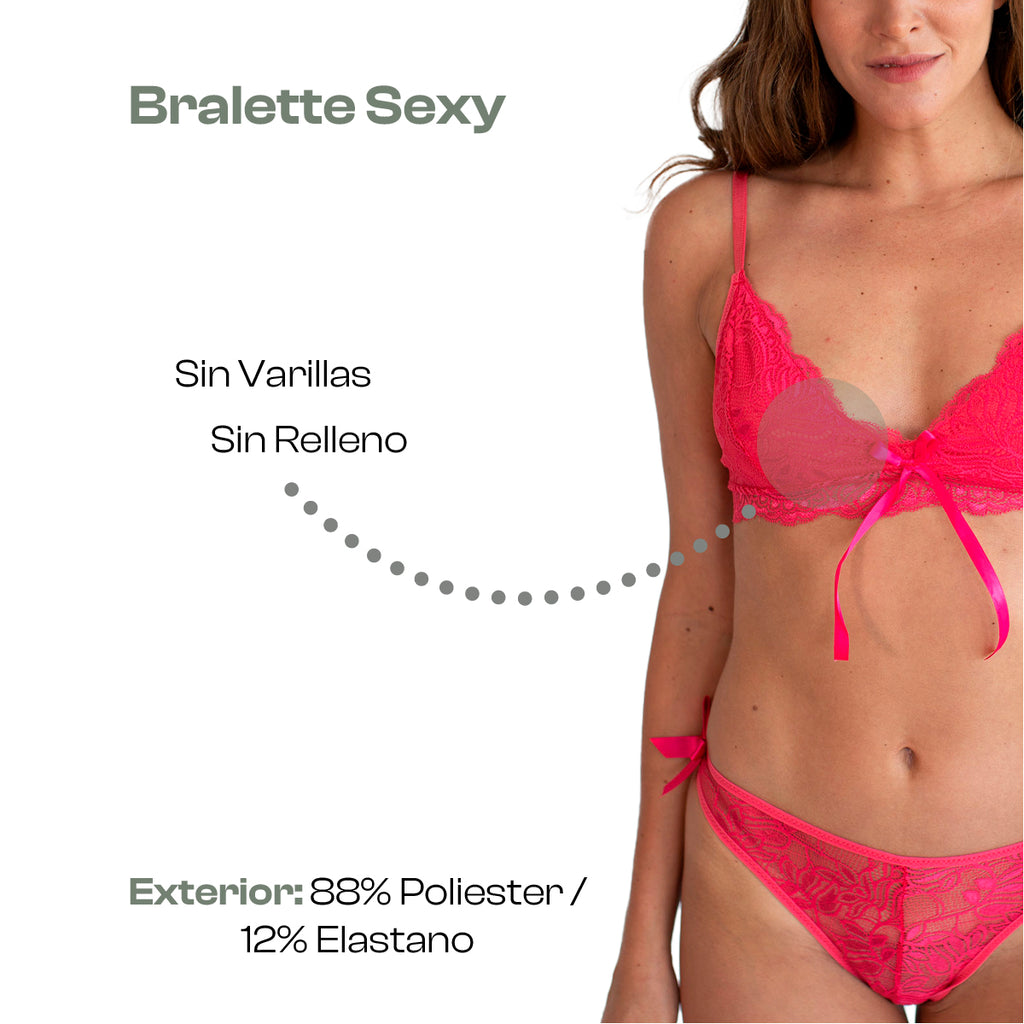 Bralette Encaje Sexy Top Copas Forradas Sexy Ajustable M2056KIT2 –  ILOVESHAPE